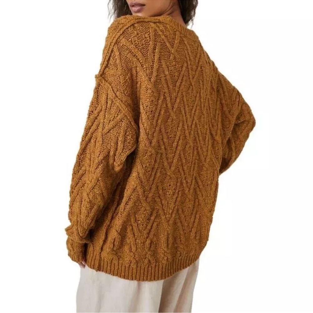 Free people Isla cable stitch tunic sweater